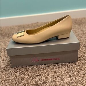 Ros Hommerson Women's Beige Flats with Gold Accent